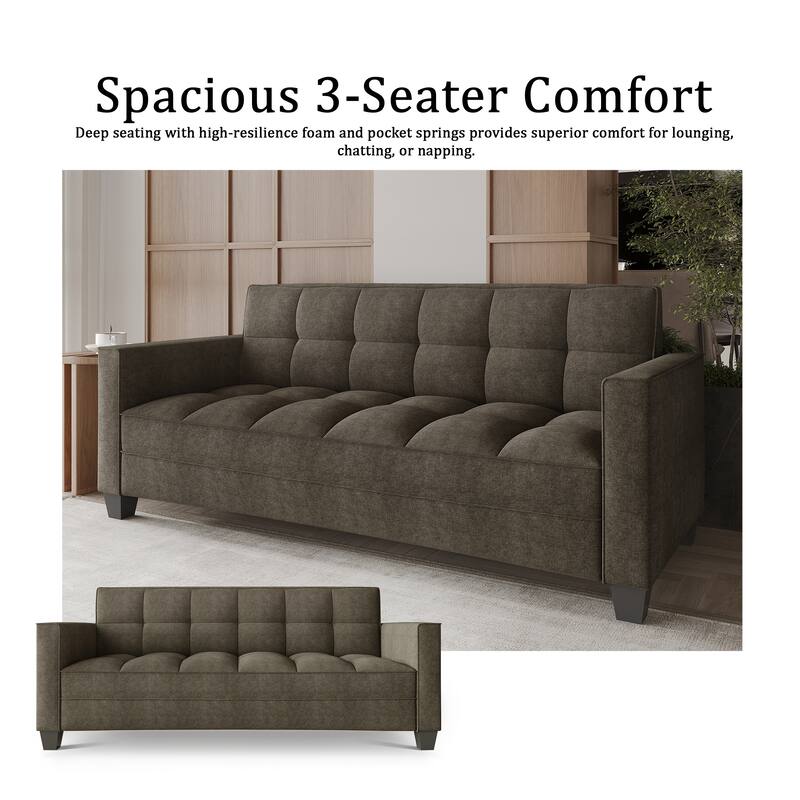 CraftPorch Chic Modern Linen Upholstered Sofa