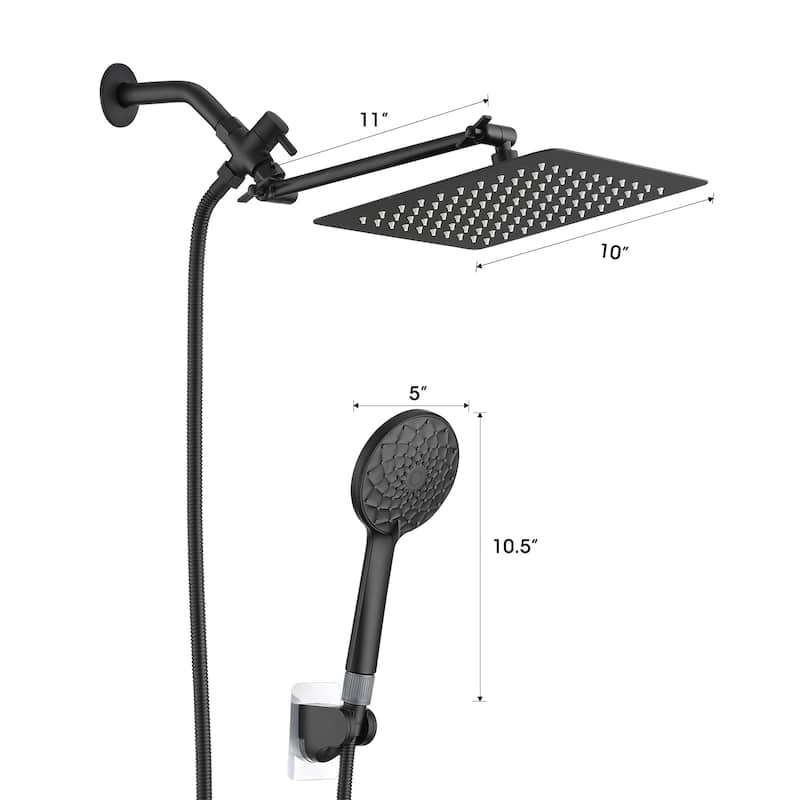 Shower Head,Rainfall Shower Head/Handheld Shower Combo 6 Settings Adjustable Anti-leak Shower Head, Height/Angle Adjustable