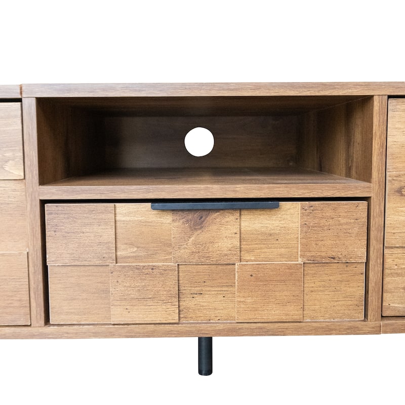 Mid Century Tv Stand With 2 Drawers,Media Console Table For Tvs Up To 85'',Entertainment Center With Storage