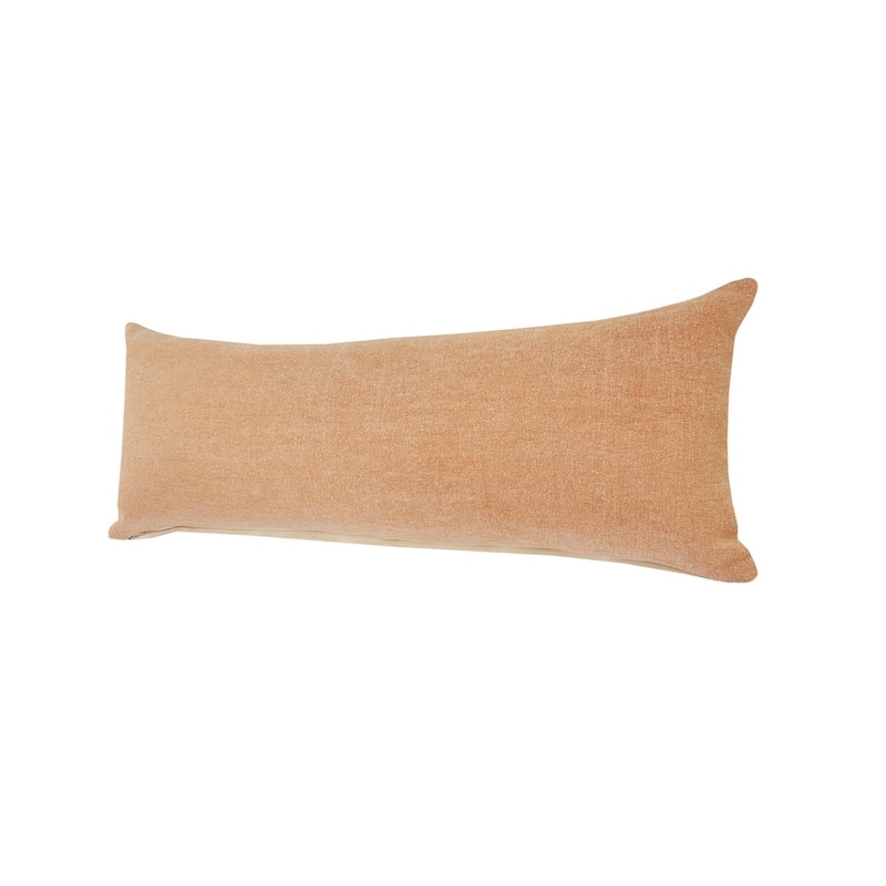 HomeRoots 14" X 36" Orange 100% Cotton Zippered Pillow