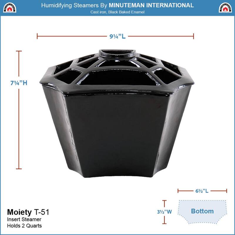 Minuteman International Enameled Moiety Insert Steamer, 7.25 Inch Tall, Black