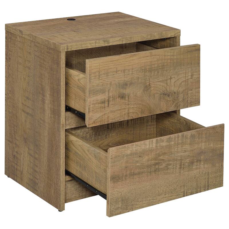 Geary 2-drawer Nightstand LED Lights and USB