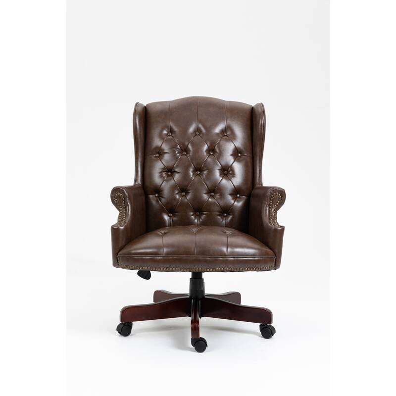 Modern PU Leather Office Chair, Executive Office Chair with Ergonomic Design and Adjustable Backrest, for Home Offices