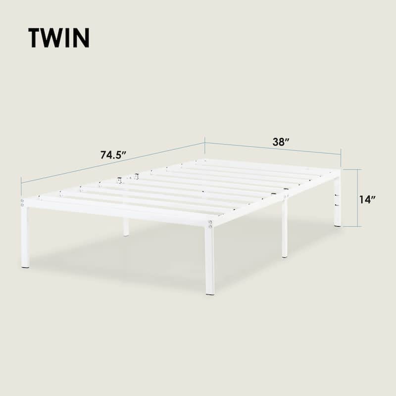 Metal 14-inch Platform Bed Frame By Crown Comfort
