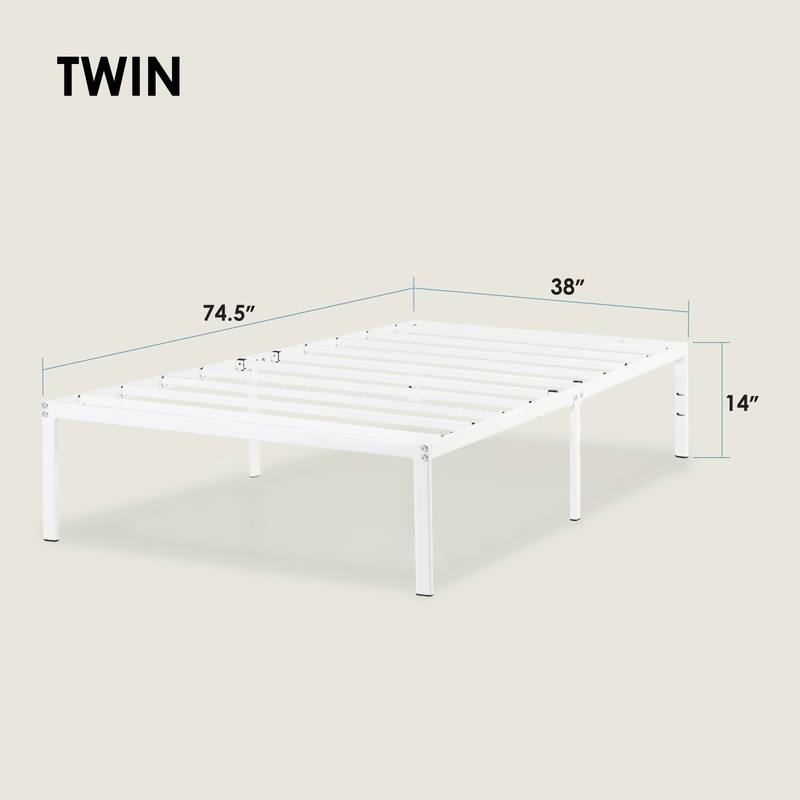 Metal 14-inch Platform Bed Frame By Crown Comfort