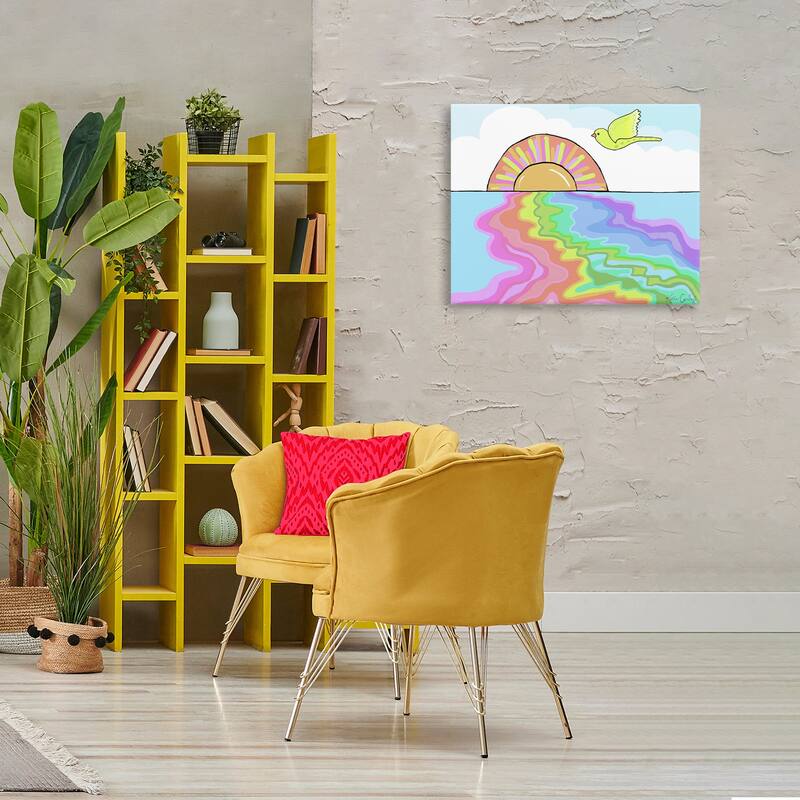 Stupell Swirling Rainbow Sea Reflection Canvas Wall Art Design By Katie Conley