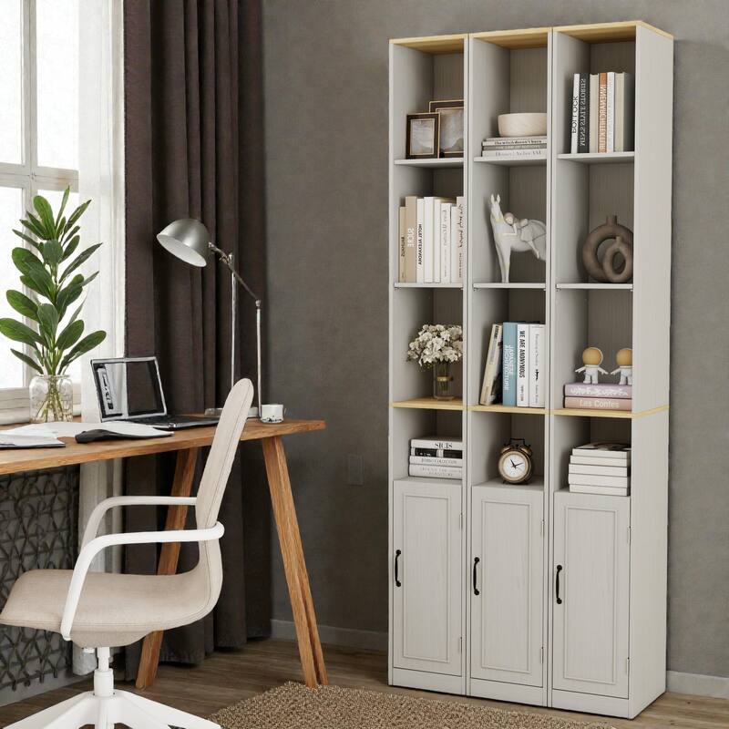 72'' Tall Slim Storage Cabinet with Door, 6-Tier Narrow Bathroom Cabinet with Adjustable Shelves for Small Spaces