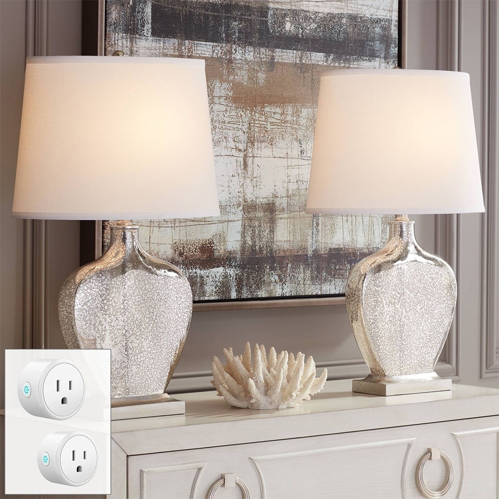 Glass table lamps outlet set of 2