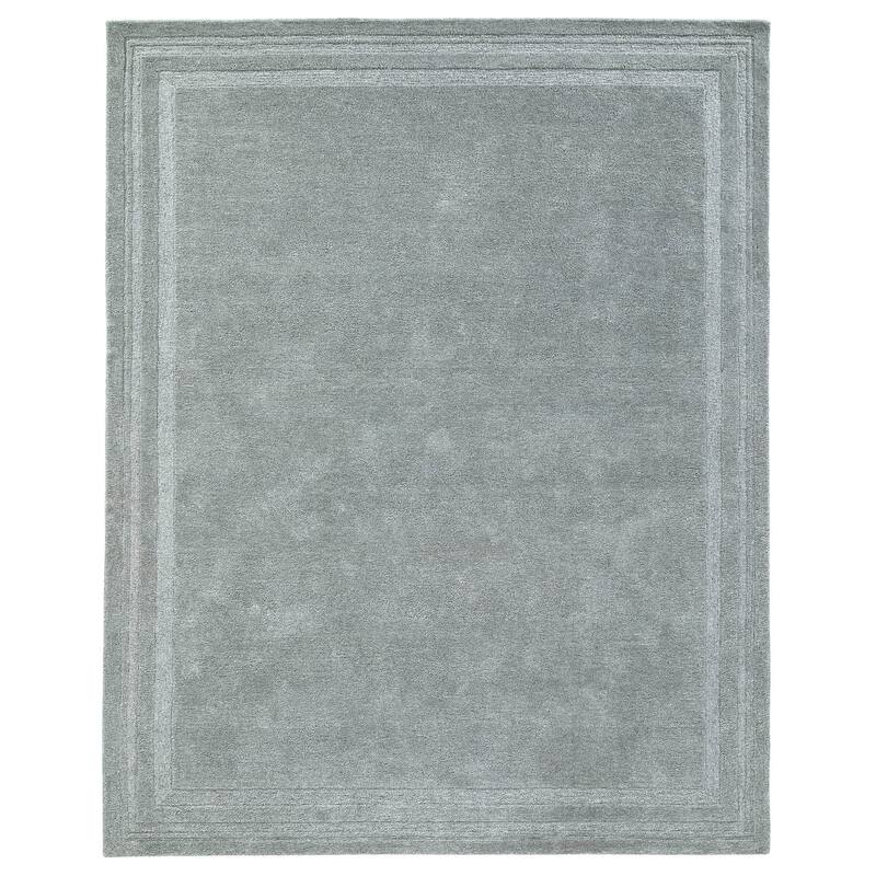 Terra by Obeetee Jaipur Loop Border Gray Rug - Cream/Onyx - 5' x 8'