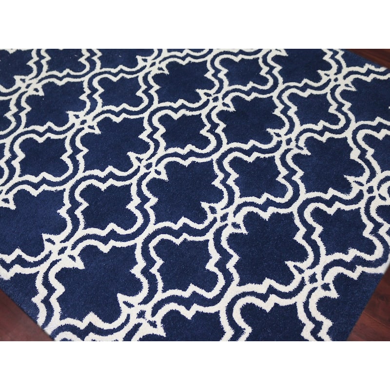 Modern Trellis Hand-Tufted Runner Rug - 2'3" x 8' Runner