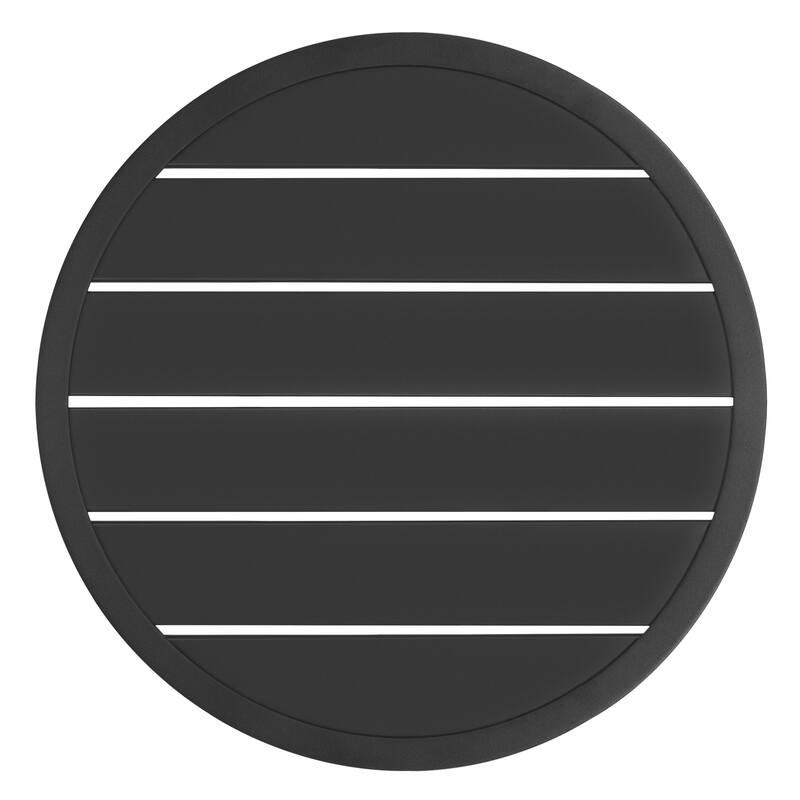 3-Piece Powder-Coated Iron Outdoor Bistro Set, Black