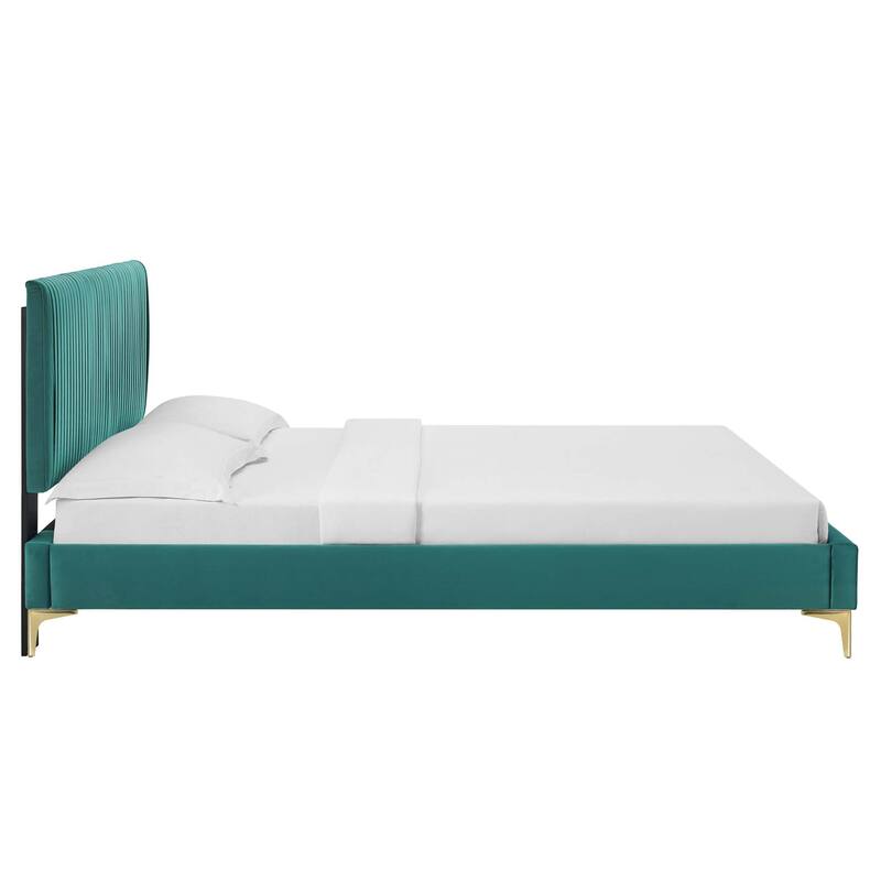 Peyton Performance Velvet Queen Platform Bed