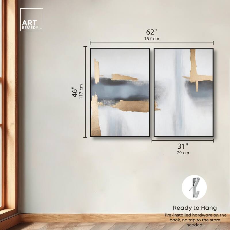 Visual Gold Vortex I Canvas Set of 2 by Art Remedy
