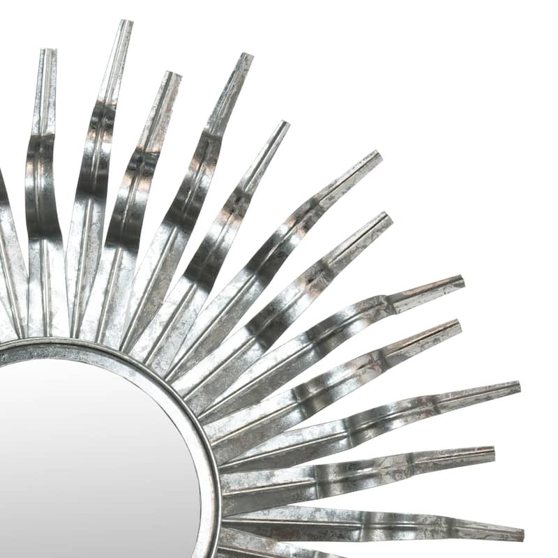 SAFAVIEH Handmade Magan Art Silver Sunburst 36-inch Decorative Mirror - 36" x 36" x 1.5" - 37Wx2Dx37H