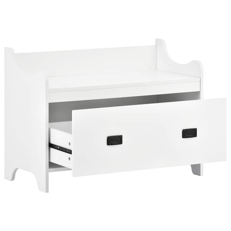 Modern Style 4-in-1 Multiple Functions Hall Tree with Ample Storage Drawer and 7 Metal Hooks