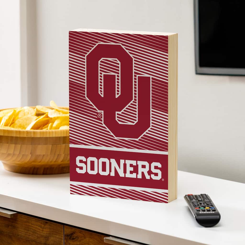 University of Oklahoma Wooden Tabletop Mantel Shelf Sign