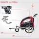preview thumbnail 5 of 7, Aosom Elite II 3 in 1 Double Child Bike Trailer and Stroller