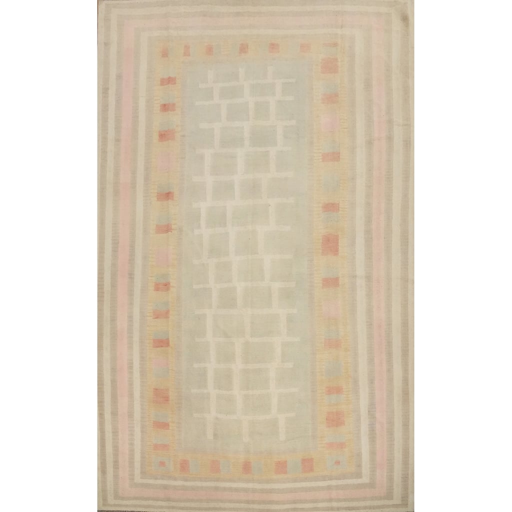 Hand Woven Oriental 100% Wool Carpet Southwestern Tribal Multi-Colored Kilim Area Rug - 12' 2'' X 9' 1''