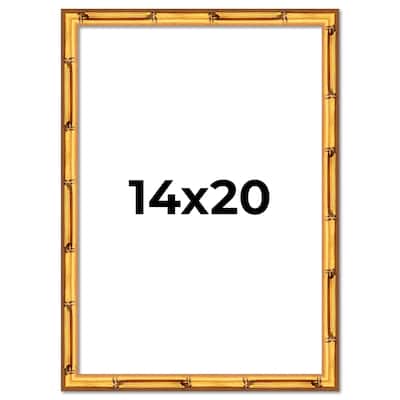 14x20 Frame Gold Bamboo Solid Wood Picture Frame | 1 Inch Moulding