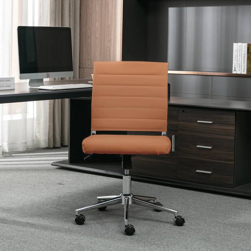 Armless Ergonomic Office Chair Modern Swivel Chair for Home & Office