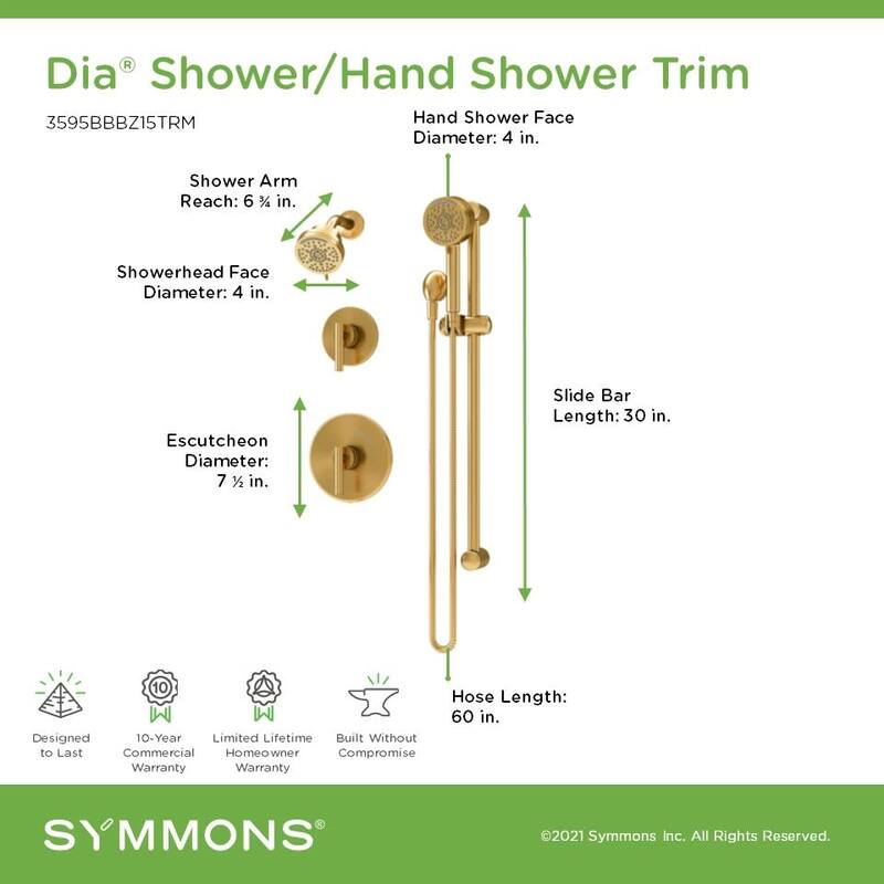 Symmons 3595B15TRM Dia HydroMersion Pressure Balanced Shower System