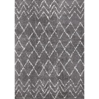 Alpine Rug Co. Taylor Grey/Cream Rustic Diamonds Rug