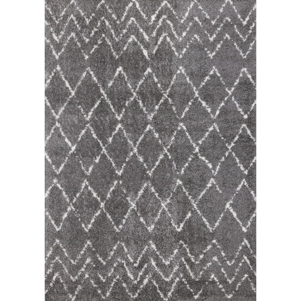 Alpine Rug Co. Taylor Grey/Cream Rustic Diamonds Rug