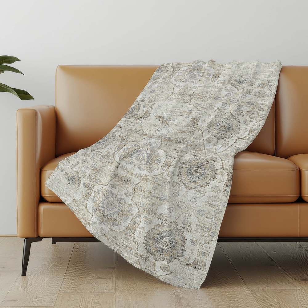 Premium Machine Washable ASB95 Traditional Persian Sherpa Throw Blanket