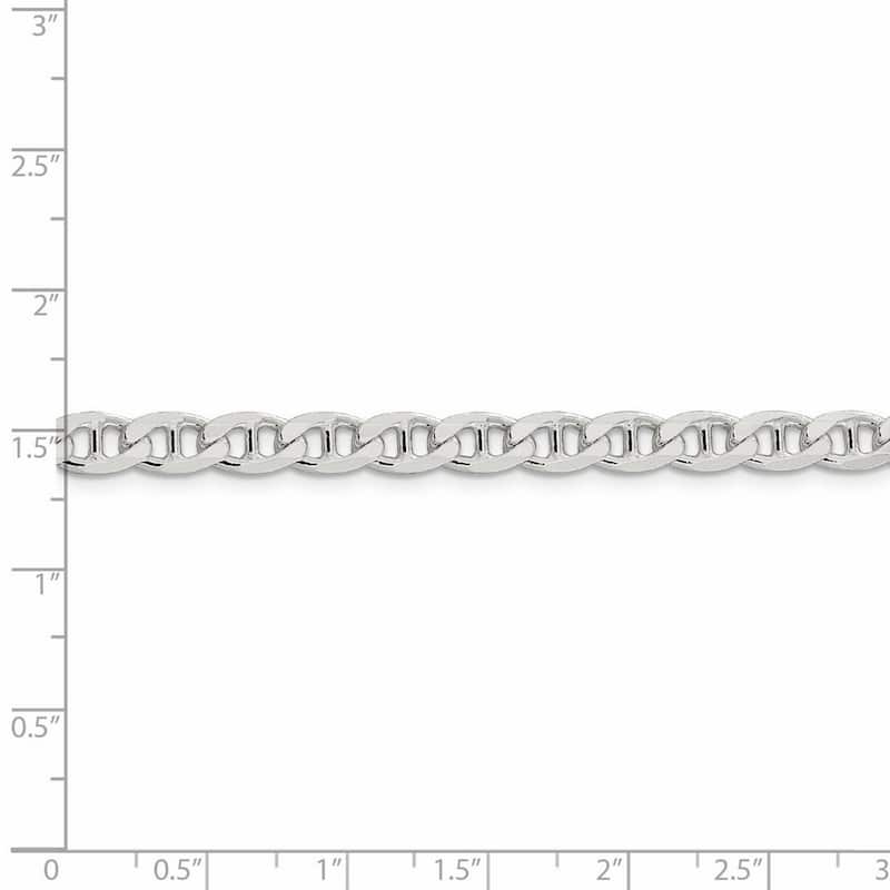 Curata 925 Sterling Silver 5.7mm Flat Cuban Anchor Chain Necklace Options: 16 18 20 22 24