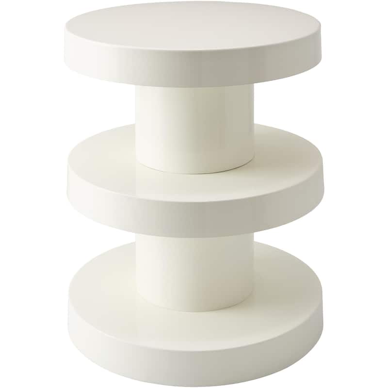 Livabliss Roth Modern End Table - 24"H x 20"W x 20"D - Cream