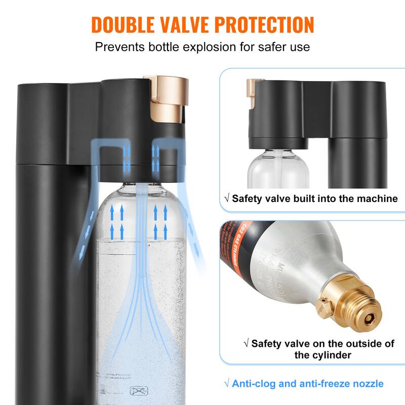 Sparkling Water Maker for Home Carbonating, Seltzer Water Starter Kit