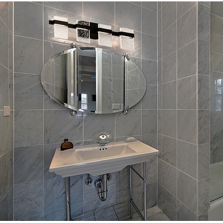 Madrona 4-light LED Bath and Vanity Light with Clear Seedy Acrylic
