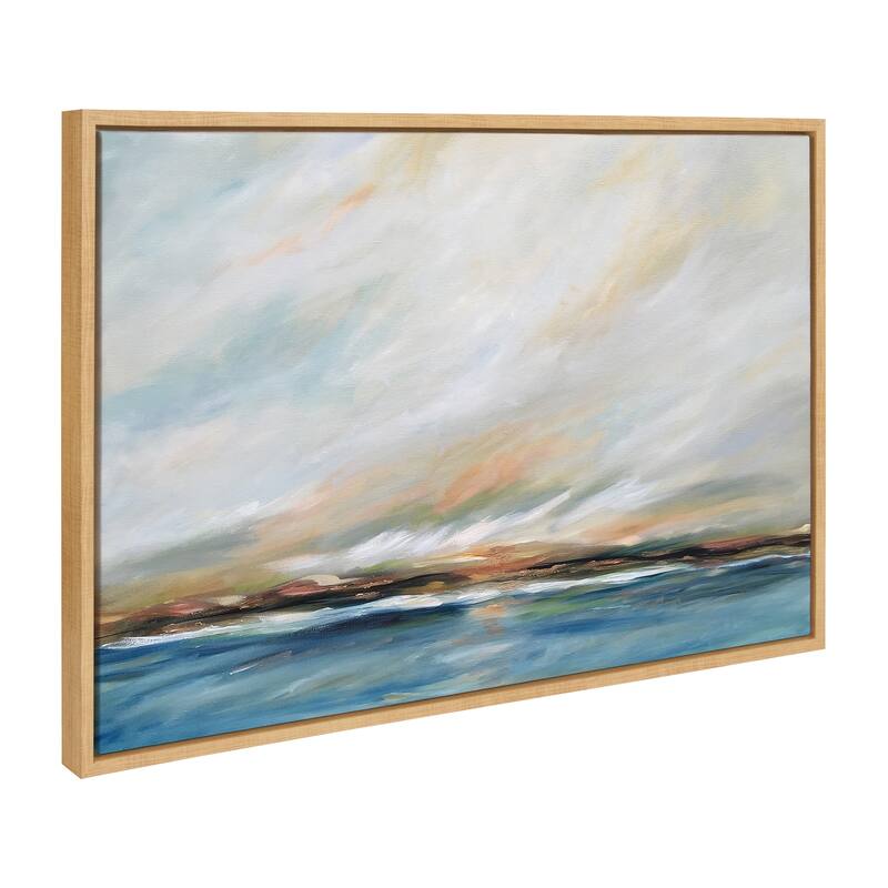 Kate and Laurel Sylvie Sunday Morning Framed Canvas by Mary Sparrow - 23x33 - Plastic - Brown