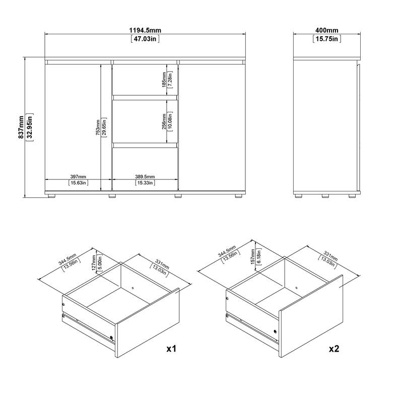 Porch & Den McKellingon Sideboard with 2 Doors and 3 Drawers