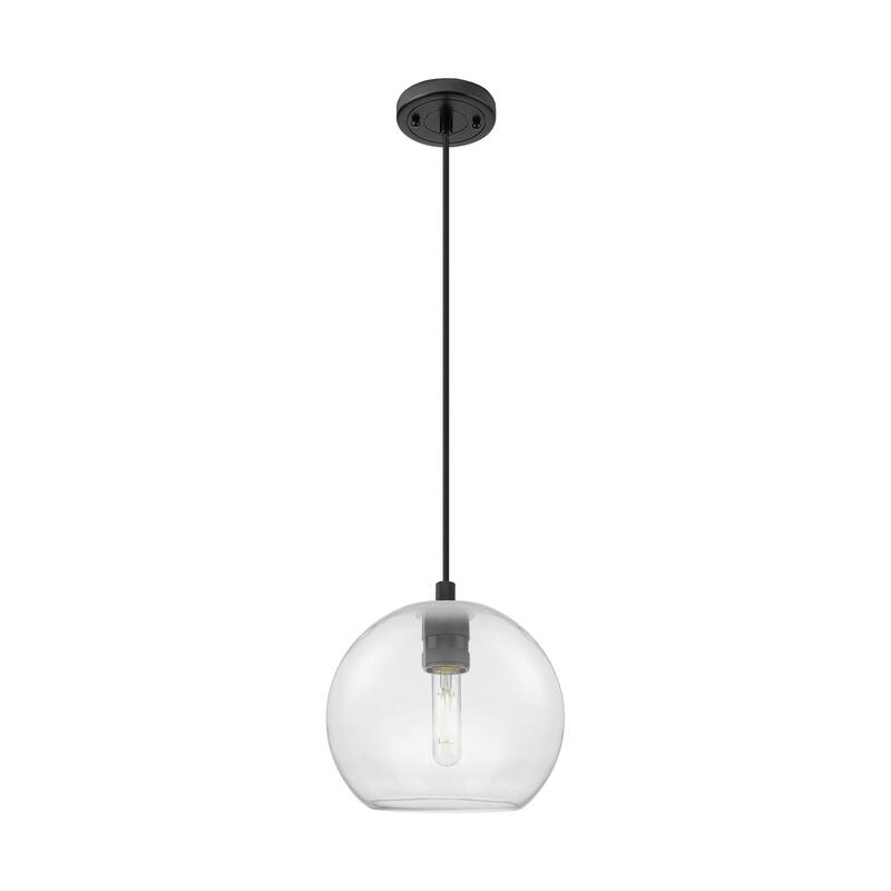 Innovations Lighting Downtown Urban - Crown Point - 1 Light 8" Athens Cord Hung Pendant - Clear/Matte Black