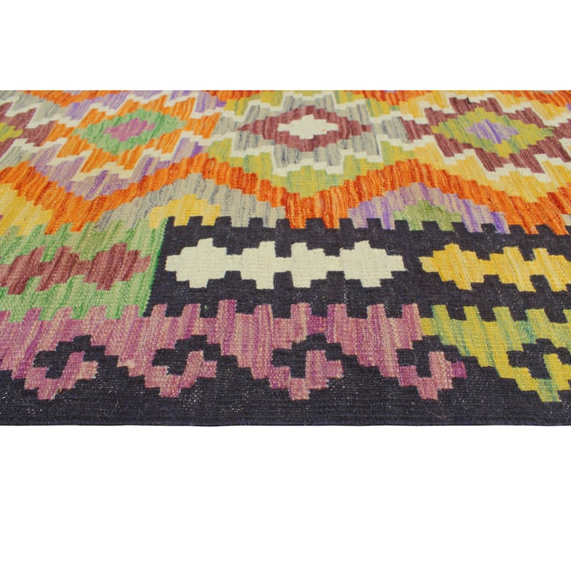 Flatweave Wardell Rust/Black Rug - 4'1" x 5'7"