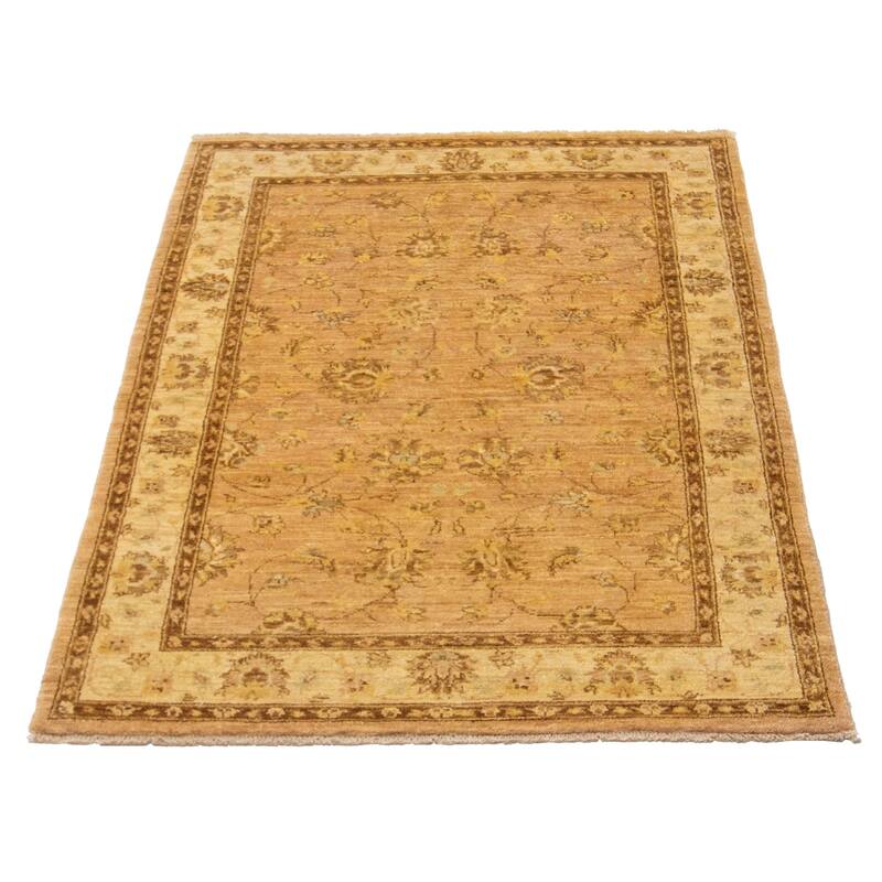 ECARPETGALLERY Hand-knotted Peshawar Oushak Beige Wool Rug - 3'10 x 5'10
