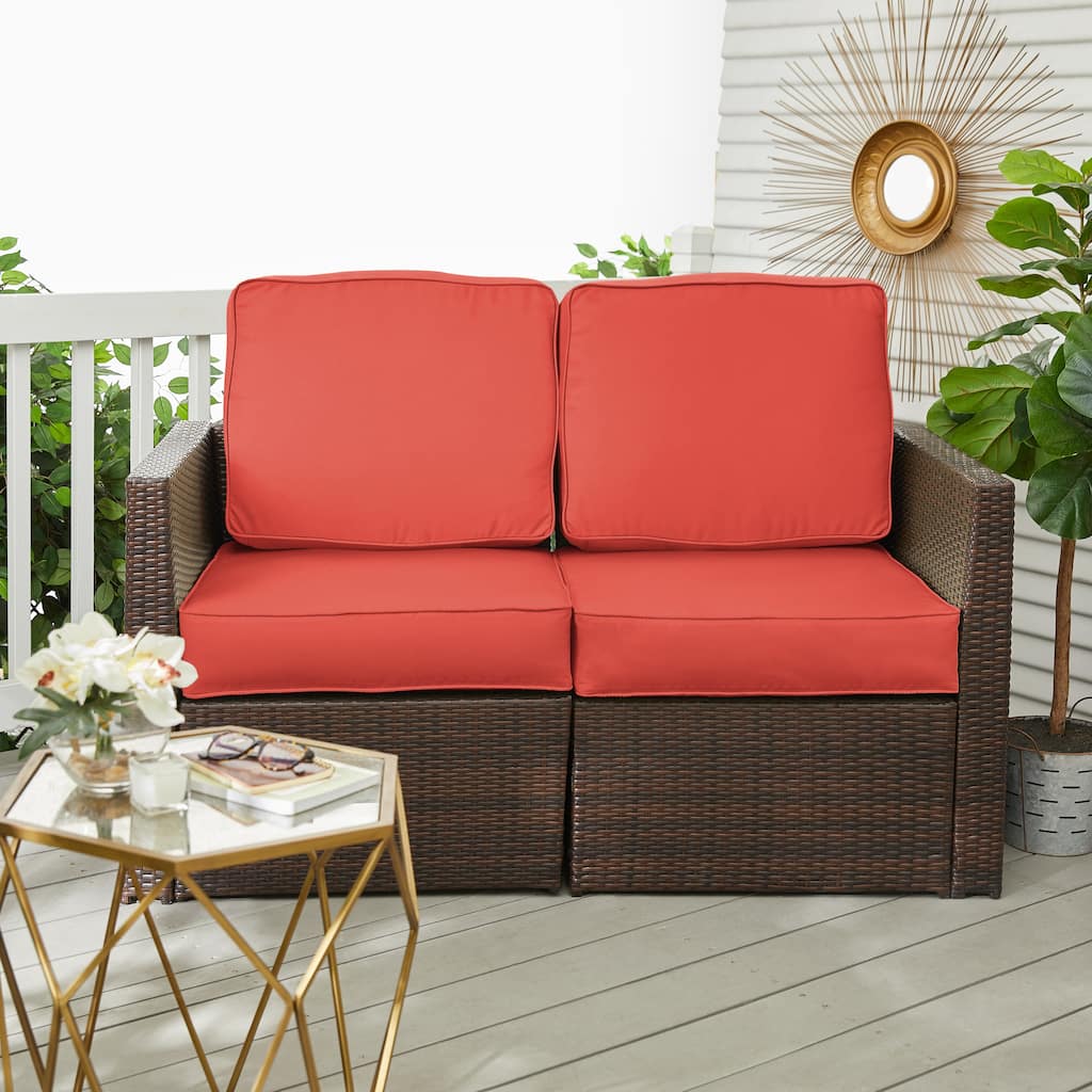 Sorra Home Outdoor Loveseat Cushion Set