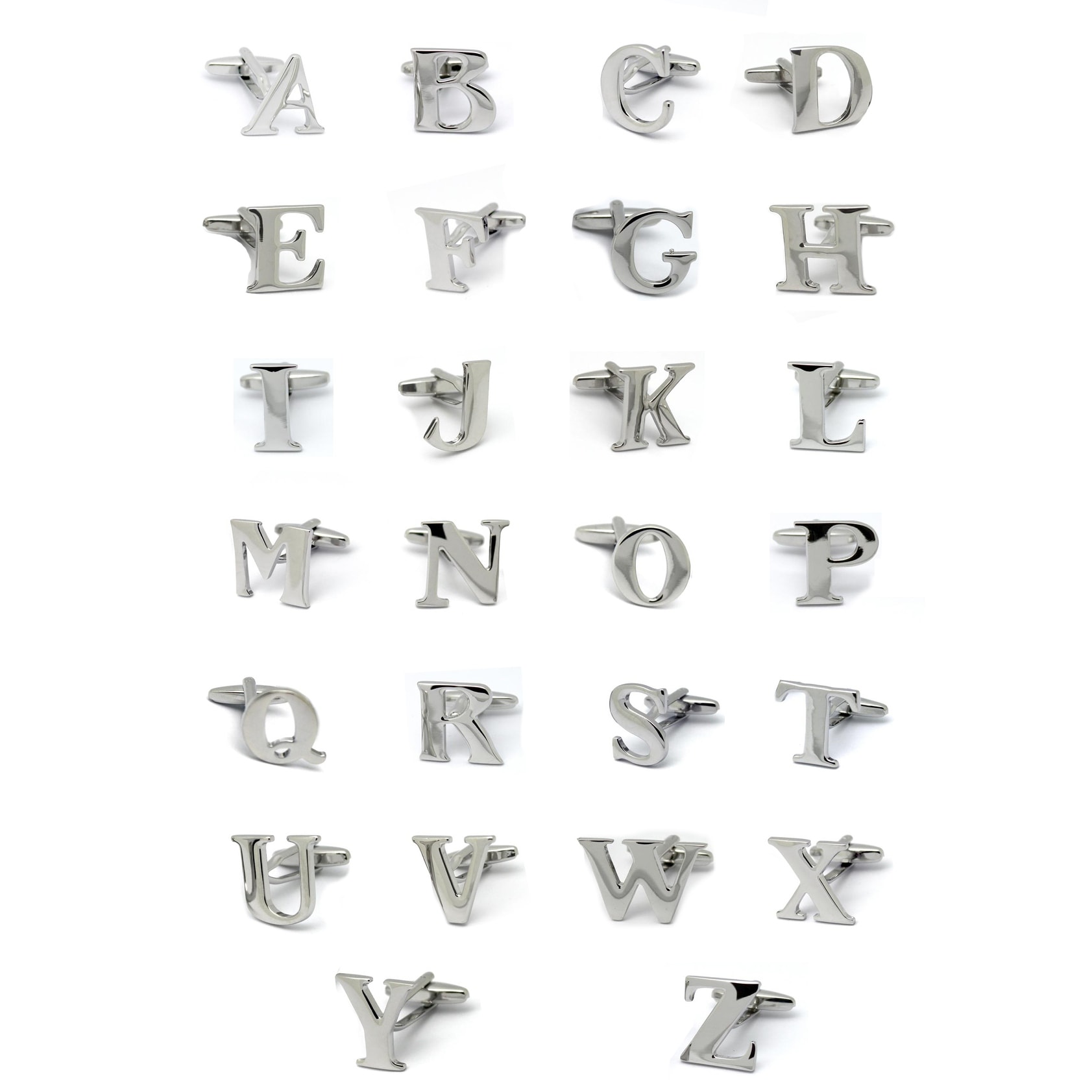 Shop Individual Personalized Silver Tone Initial Cufflink Alphabet Letter Overstock 23052265
