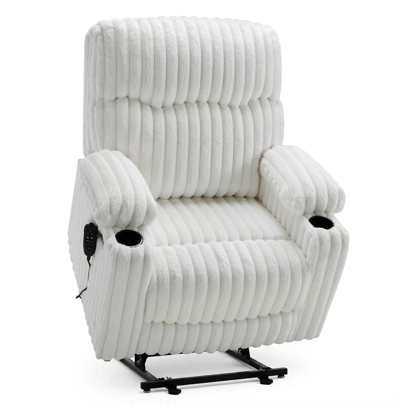 MCombo 180° Lay Flat Power Lift Recliner Chair for Elderly, Dual Motor Lift Chair with Full-Body Heating for Sleeping