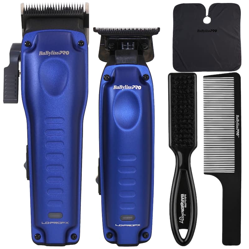 BaBylissPRO FXONE LO-PROFX High Performance Clipper (FX82) + FXONE LO-PROFX High Performance Low Profile Trimmer (FX72) + Combs - Blue