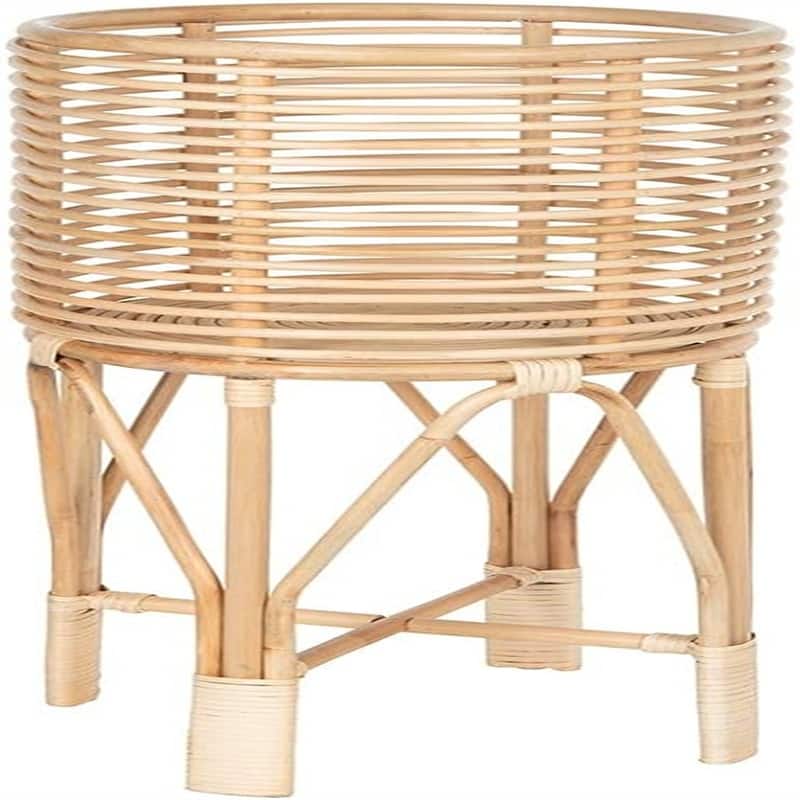 Rattan Indoor Plant Stand - 12 x 12 x 28LxWxH - Brown Medium