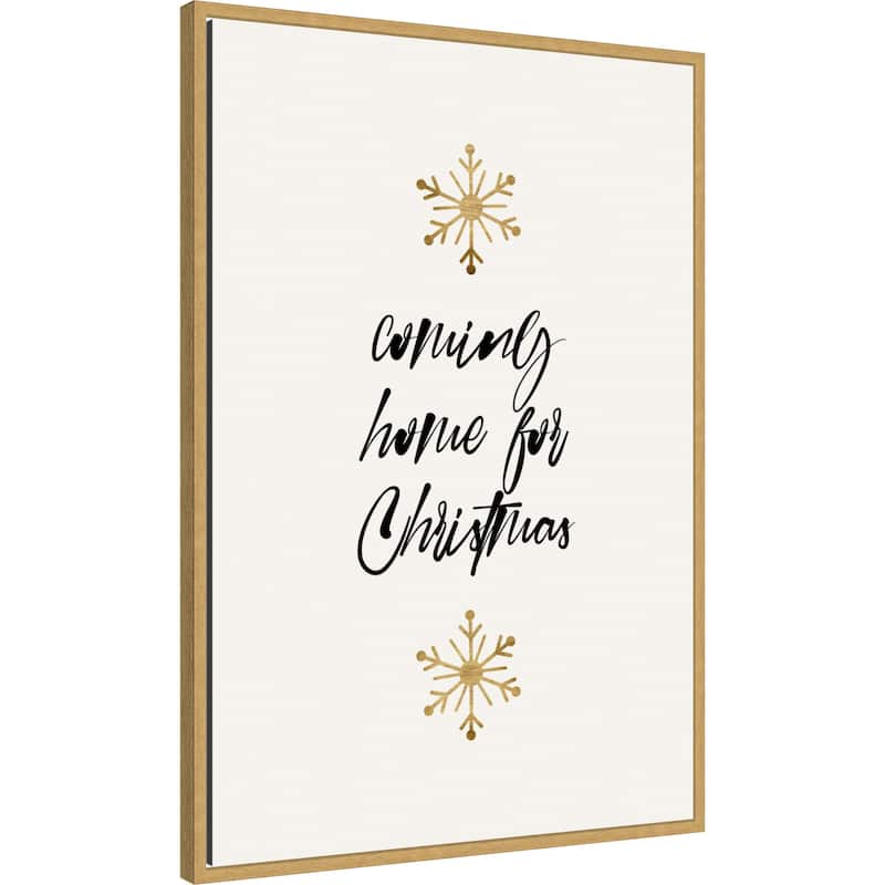 Home Sweet Home by Eins Kubistika (23 x 33 in.), Framed Canvas Wall Art Print - Sylvie Bright Gold