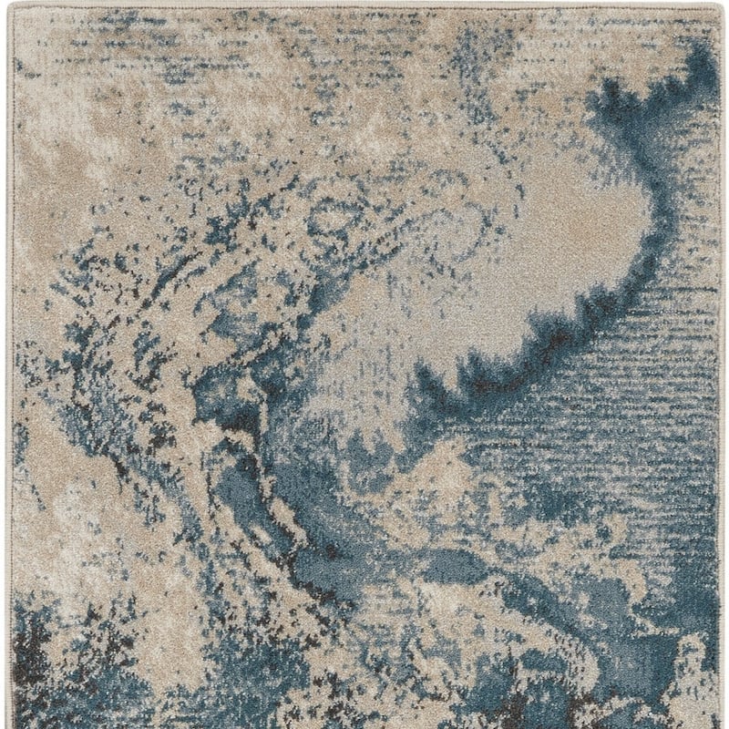 Power Loomed Abstract Modern Stain Resistant Area Rug