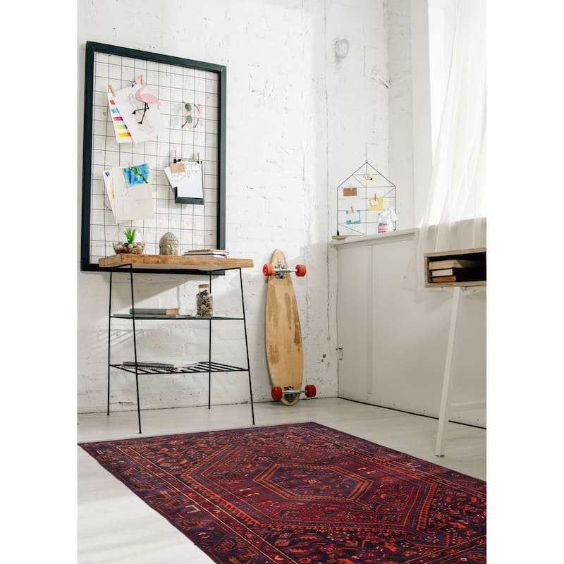 ECARPETGALLERY Hand-knotted Anadol Dark Red Wool Rug - 4'6 x 6'9