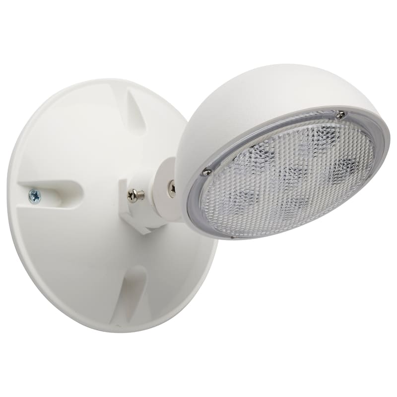 Remote Emergency Light Low-Voltage Backup Single Head White Finish - White