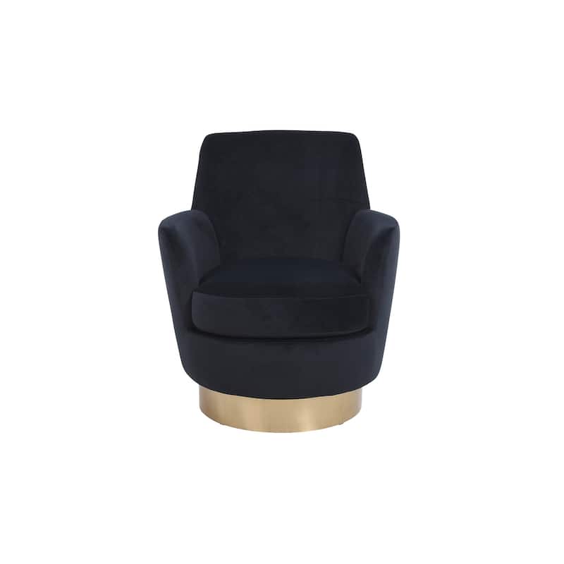Swivel Accent Chairs Armchair for Living Room, Reading Chairs , Round Barrel Chairs with Gold Stainless Steel Base