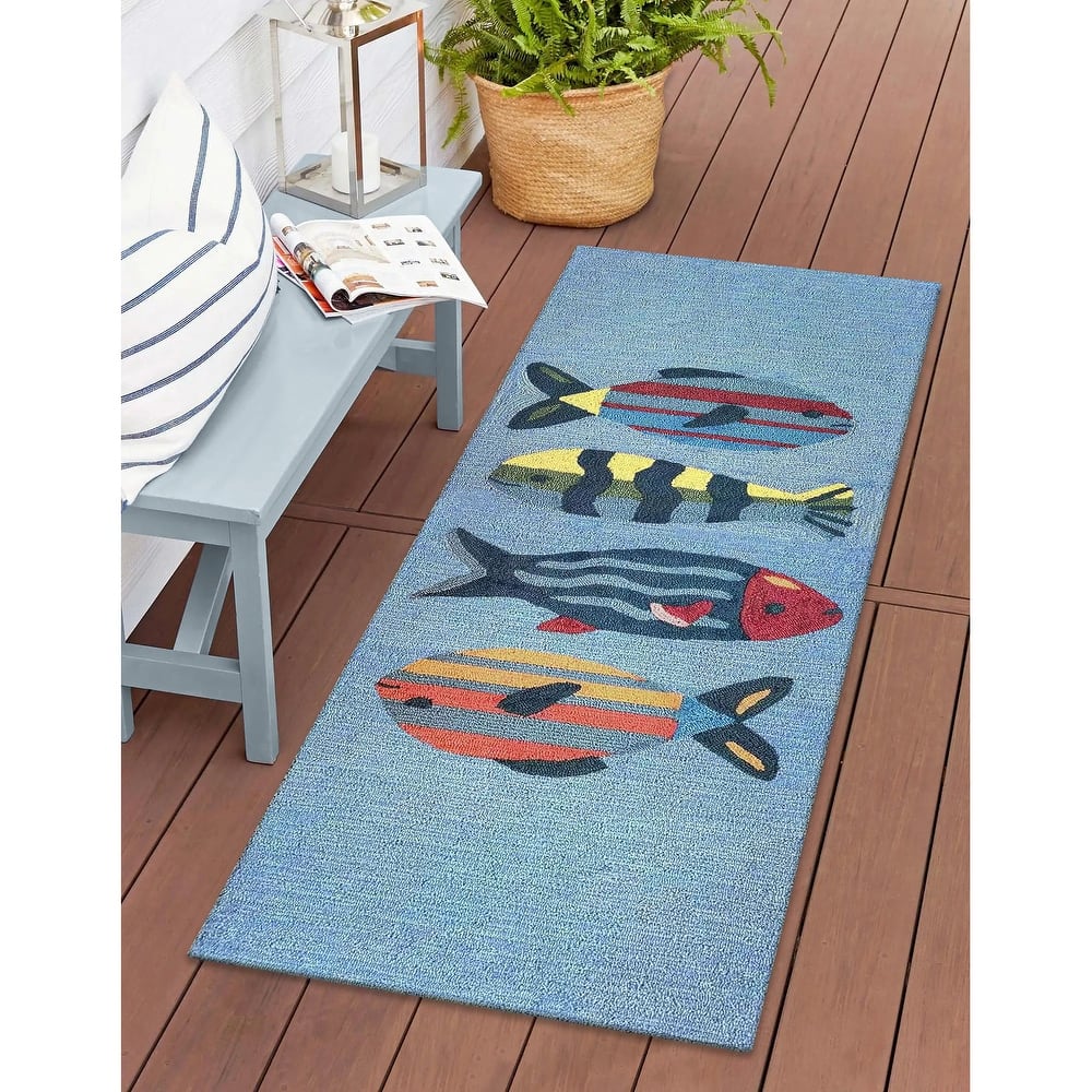 Liora Manne Frontporch Fishes Indoor/Outdoor Rug