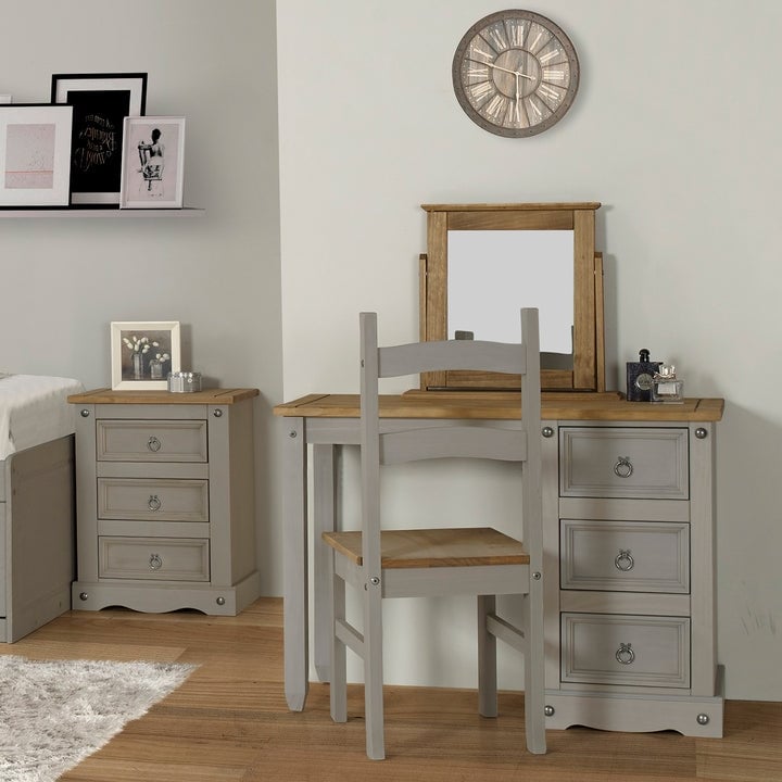 Stylish Solid Wood Farmhouse Dining Chairs Set of 2 in Corona Finish-image