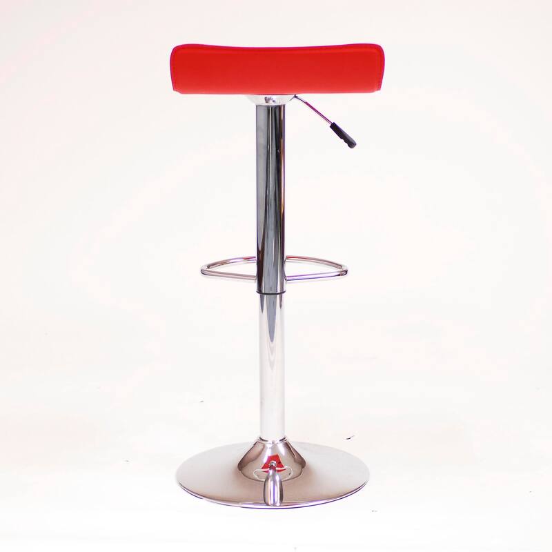 Set of 2 Chrome Air Lift Adjustable Swivel Stools with Footrest